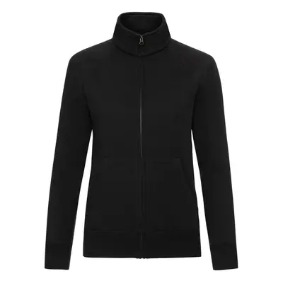 (L, Black) Fruit of the Loom Womens/Ladies Premium Lady Fit Sweat Jacket