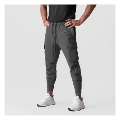 (Dark grey, XXL) Summer Thin Loose Quick Drying Stretchy Running Training Pants