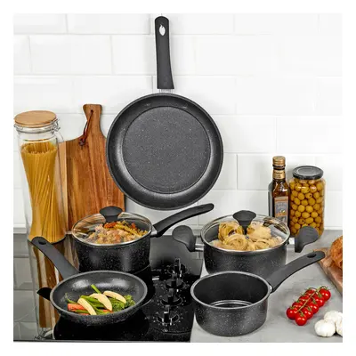 5 Pcs Casserole Pots Saucepan Frying Pans Induction Cookware Set