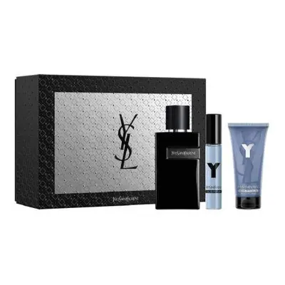 Ysl Y Le Parfum Pcs Set For Men: 3.3 Le Parfum + 0.33 Eau De Parfum Travel Spray + 1.6 Shower Ge