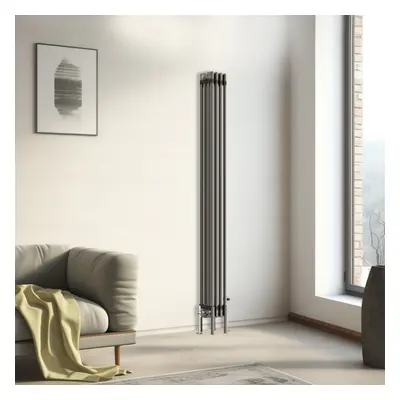 (1800x200mm - Column) Traditional Cast Iron Style Radiator Raw Metal Central Heating Column