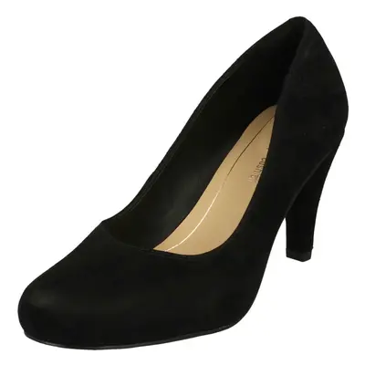 (UK 4, Black) Ladies Clarks Heeled Court Shoes Dalia Rose - D Fit