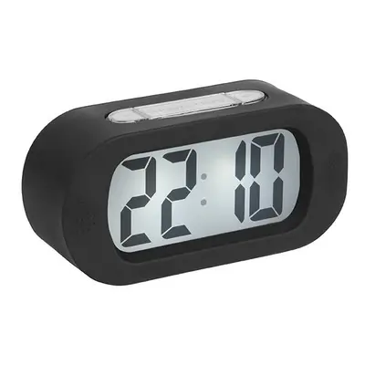 (Black) Karlsson Gummy Silicone Alarm Clock with Snooze Function