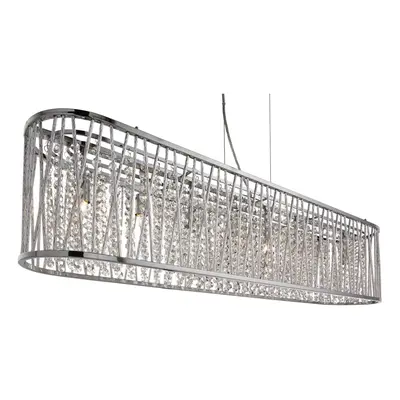 8 Light Oval Ceiling Light In Chrome