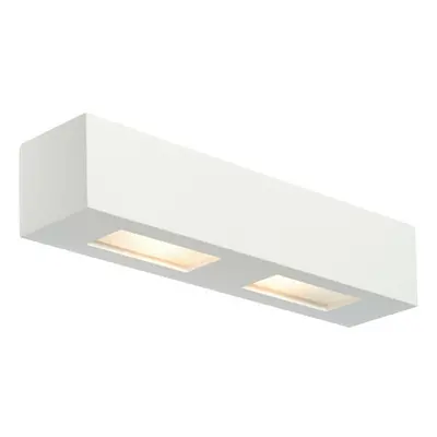 Dimmable Twin Wall Light Primed White (ready to paint) Box Down Lamp Fitting