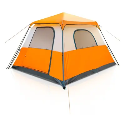 (Orange) Person Camping Tents with Top Rainfly Set Up Automatic Tent for Outdoor Camping Backpac