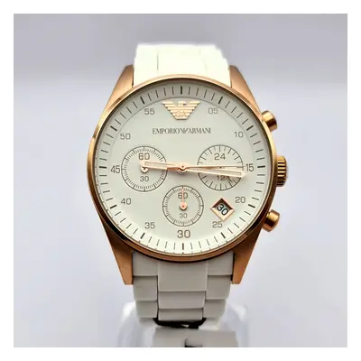 NEW EMPORIO ARMANI SPORTIVO AR5920 WHITE & ROSE GOLD WOMEN'S WATCH