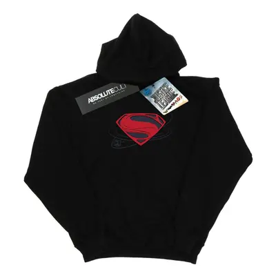 (L, Black) DC Comics Mens Justice League Movie Superman Logo Hoodie