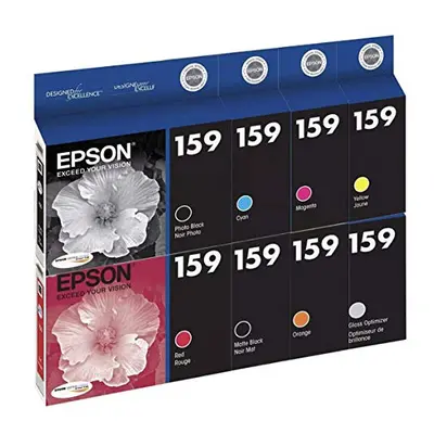 Epson UltraChrome Hi-Gloss Ink Cartridges for Epson Stylus R2000 Photo Printer (Set of 8)