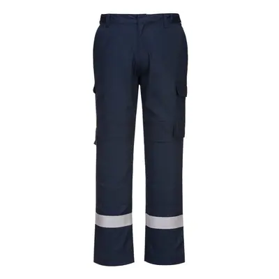 (Navy, L) Portwest Bizflame Plus Lightweight Stretch Panelled Trouser