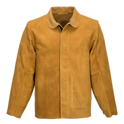 (S, Tan) Portwest Mens Leather Welding Jacket