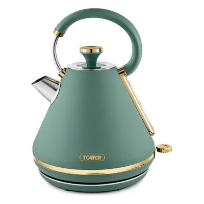 (Jade & Champagne Gold) Pyramid Kettle with Rapid Boil, Removable Filter, 1.7 Liters, Watts, Eme