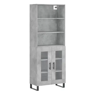 (concrete grey, glass doors) vidaXL Highboard Sideboard Storage Cabinet High Gloss White Enginee