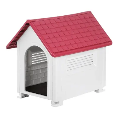 (Red) Foldable Plastic Pets Dogs Houses Cages Small Outdoors Waterproof Warm Removable Washable 