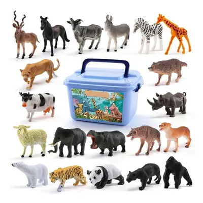 58 Pcs Multi-style Animal Plastic Action Figures Set Decoration Toy with Box for Kids Gift