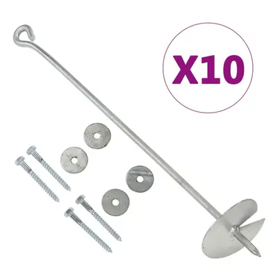 vidaXL Earth Anchors pcs 10x60 cm Galvanised Metal