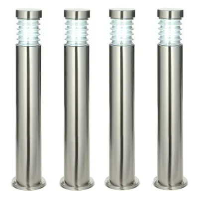 4 PACK Outdoor IP44 Bollard Light Marine Grade Steel Lamp Post Garden Driveway