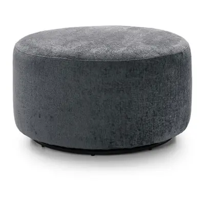 (Dark Grey) Harriet Crushed Chenille Swivel Footstool