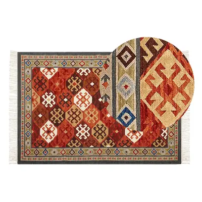 Wool Kilim Area Rug x cm Multicolour URTSADZOR