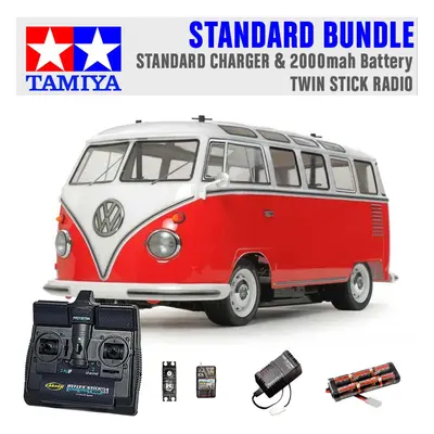 TAMIYA RC Volkswagon Type Combi M-06 1:10 Standard Stick Radio Bundle