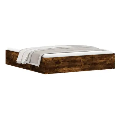 (smoked oak, x cm) vidaXL Bed Frame Bedroom Mattress Foundation Guest Room Bedstead Bed Base