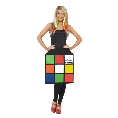 Smiffy's Women's Rubik's Cube Costume, 3d Cube Dress, Size: 12-14, Colour: - costume cube rubiks