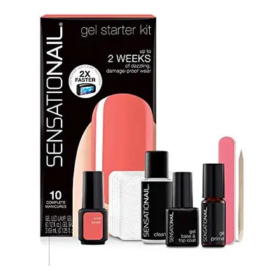 SENSATIONAIL Gel Polish Starter Kit (including lamp), Coral Sunset