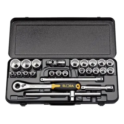 Elora Metric Socket Set, 1/2"" Sq. Dr. (25 Piece)