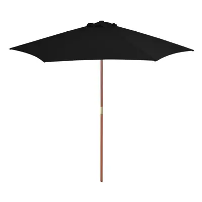 Outdoor Parasol with Wooden Pole Black cm