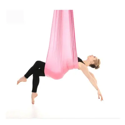 (Pink) Aerial Yoga Hammock Premium Silk Swing Antigravity Belts