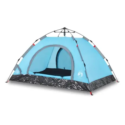 vidaXL Camping Tent 3-Person Lightweight Tent Dome Tent Blue Quick Release