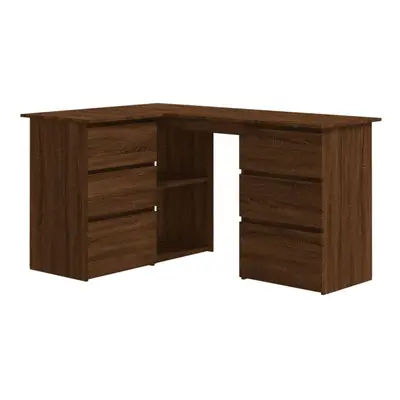 (Brown oak) vidaXL Corner Desk Chipboard Home Office Computer Study Table Multi Colours