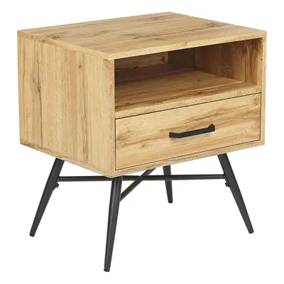 1 Drawer Bedside Table LUBOCK Light Wood