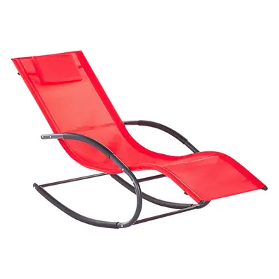 Sun Lounger Metal Red CARANO II