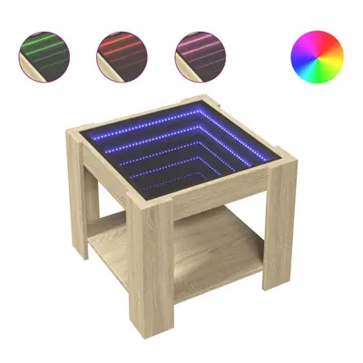 (sonoma oak, x x cm) vidaXL Coffee Table with LED Hallway Tea End Table Side Table Engineered Wo