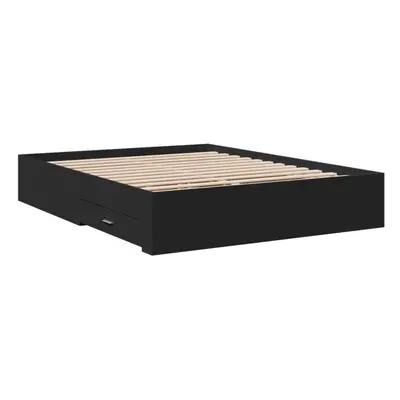 (black, x cm) vidaXL Bed Frame with Drawers Bed Base Grey Sonoma 140x200 cm Engineered Wood