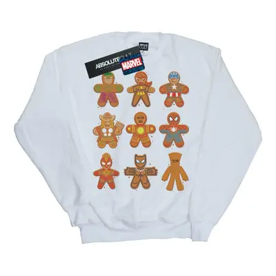 (4XL, White) Marvel Mens Avengers Christmas Gingerbread Sweatshirt