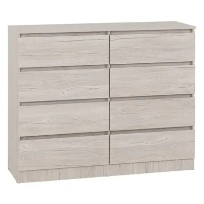 Malvern Drawer Chest in Beige Urban Snow Finish Recessed Handles