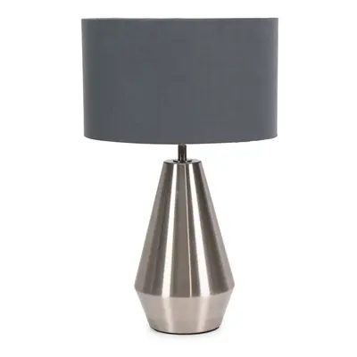 ValueLights Jax Chrome Dimmable Touch Table Lamp & Charcoal Grey Shade