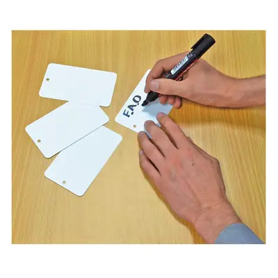 White Plastic Tags x 70mm 250MU Unwired, Pack of