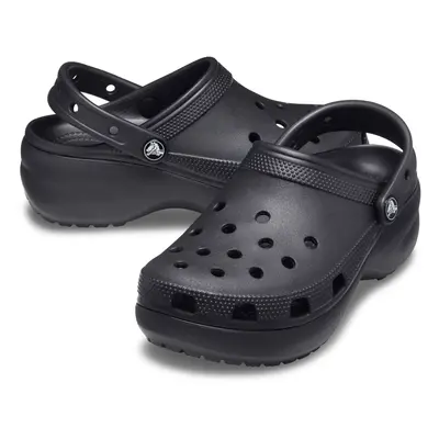 (Womens US 6) Crocs Womens Classic Platform Clog Sandals - Black