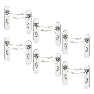 (Polished Nickel Bathroom, Sets) Urfic Berkshire Metal Lever Latch Door Handle Set