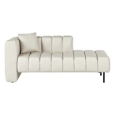 Left Hand Vegan Faux Leather Chaise Lounge Off-White LANNILS