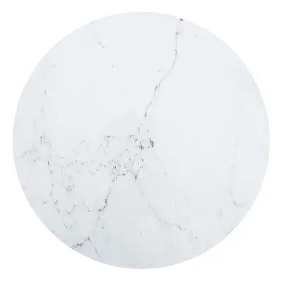 vidaXL Table Top White Tempered Glass with Marble Design Dining Table Top Set