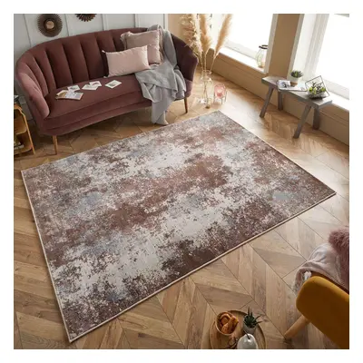 (Pink/Grey/Cream, x cm) Scratch Distressed Faded Modern Area Rugs Multi Coloured Small Extra Lar