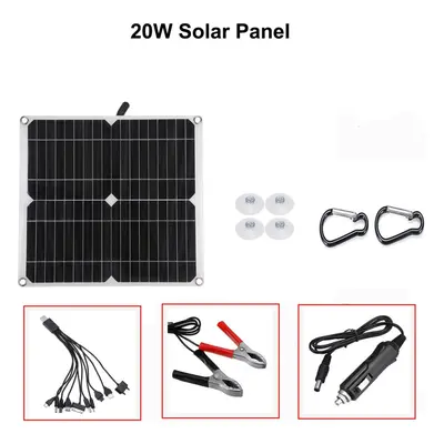 (Only Panel) 20W Solar Panel USB 5V DC 12V With 10/20/30A Controller Flexible Solar cells for Ca