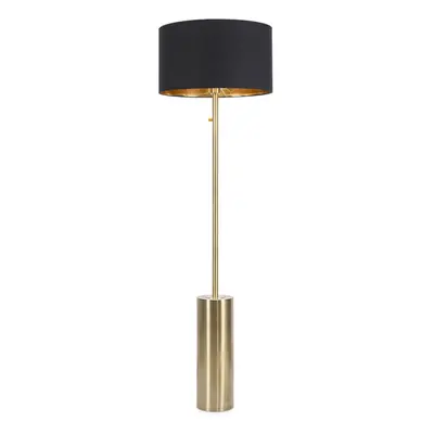 ValueLights Lexy Black and Gold Shade with Gold Dimmable Floor Lamp