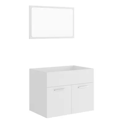 vidaXL Bathroom Furniture Set Piece White Engineered Wood Washroom Cupboard