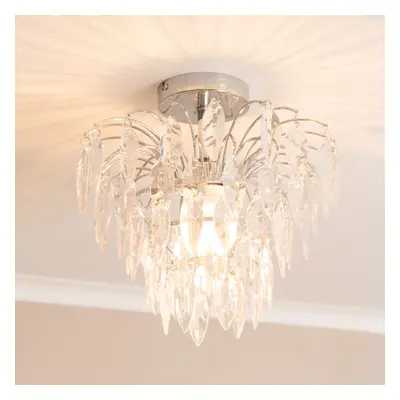 ValueLights Emma Acrylic Jewel Droplet Pendant Ceiling Light and Bulb