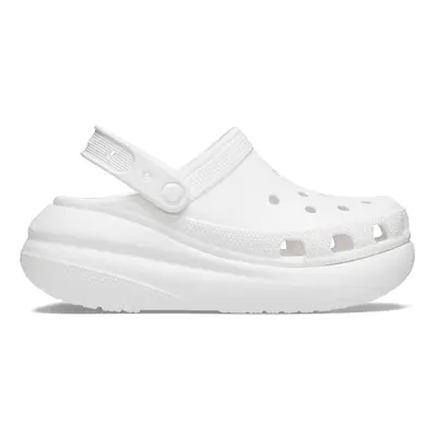 (Mens US / Womens US 7) Crocs Classic Crush Platform Clogs Sandals - White